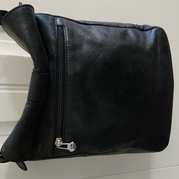 The Trend / Elegant Black Leather Shoulder Bag / Made In Italy - Picture 3 of 10